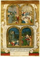 Entry into Jerusalem, Last Supper, Agony in the Garden, Betrayal and Arrest - Master of the Lubeck Bible