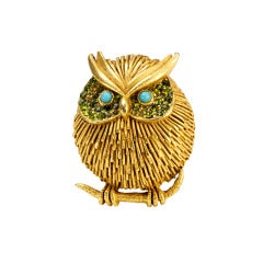 Vintage Askew London 60'S Owl Brooch Pin