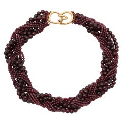 ANGELA CUMMINGS Garnet And Gold Necklace