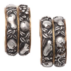 Pair of Buccellati Repose Gold and Silver Earrings