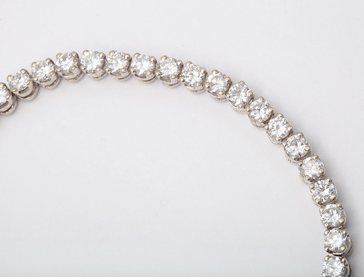 Women's Antique Diamond and Platinum Tennis Bracelet For Sale