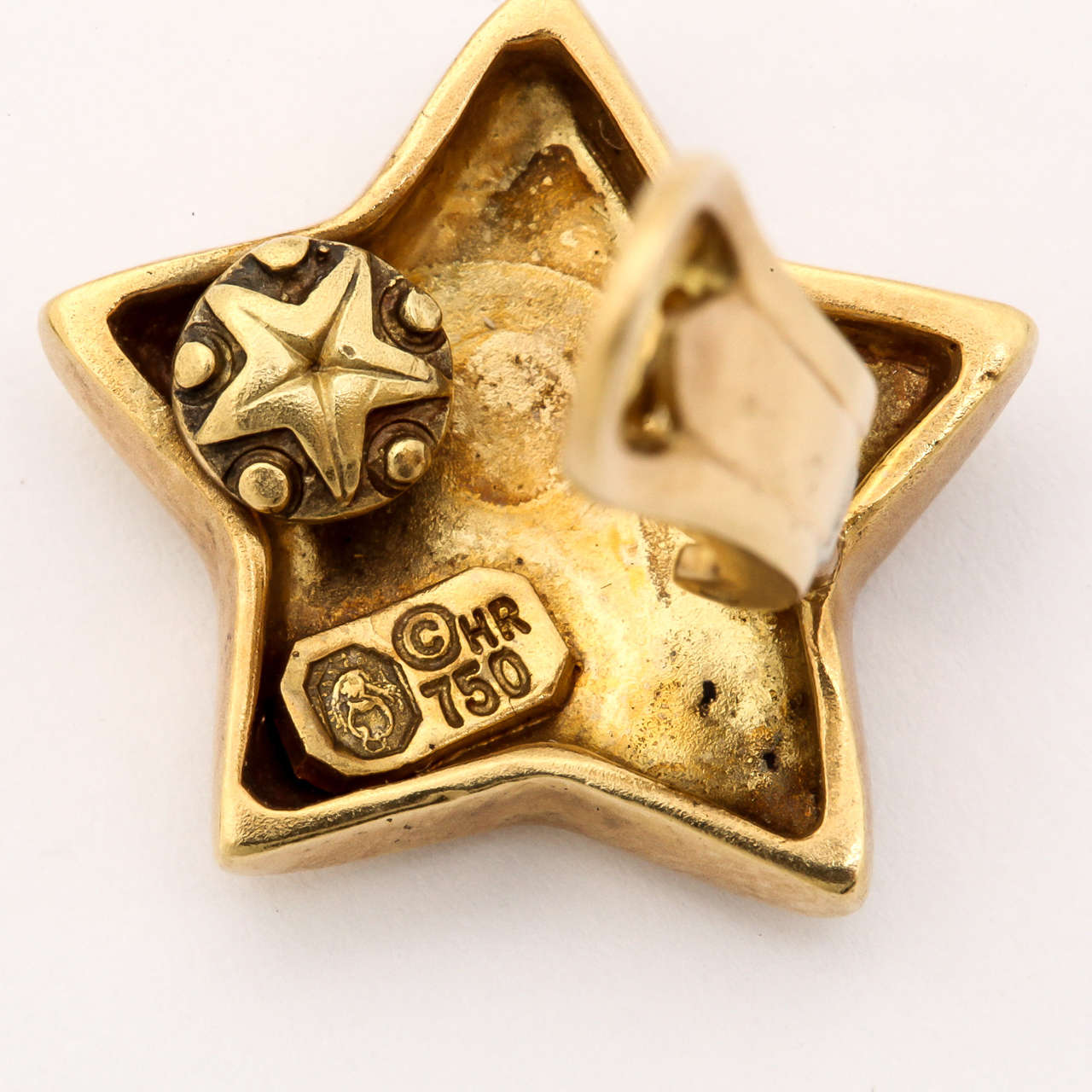 Women's or Men's Celestial Star Gold Earrings For Sale