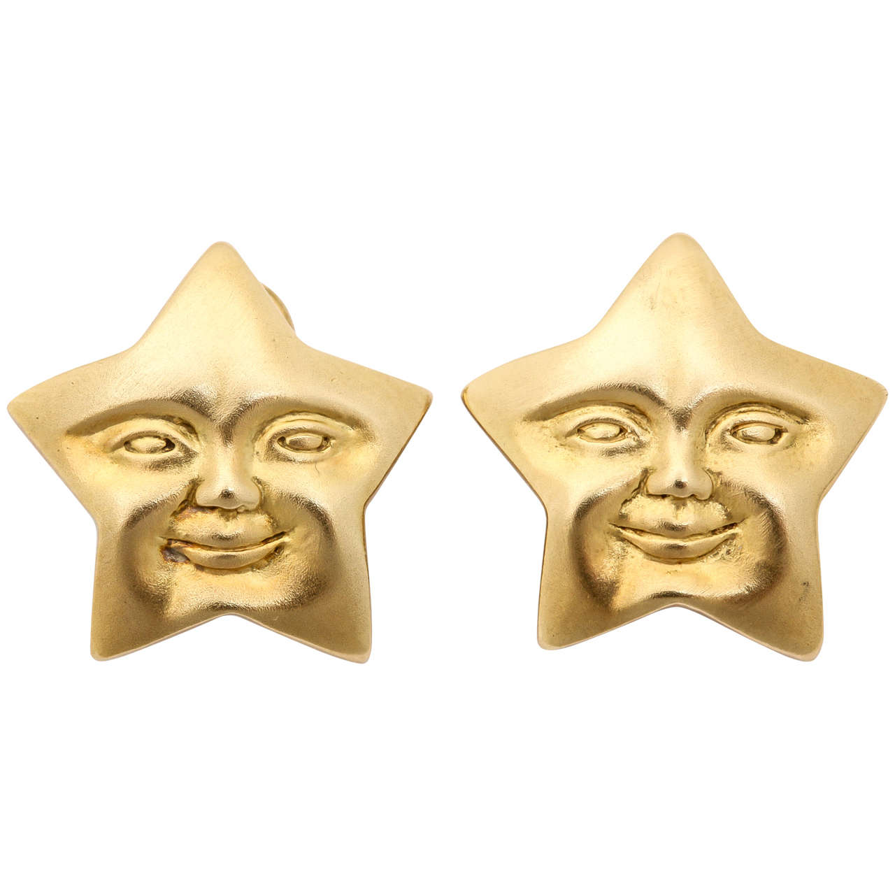 Celestial Star Gold Earrings For Sale