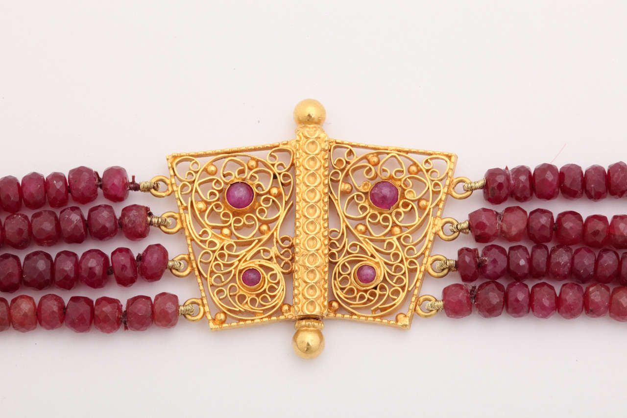 Women's Stunning Ruby Bead Necklace For Sale