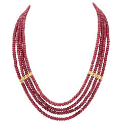 Stunning Ruby Bead Necklace