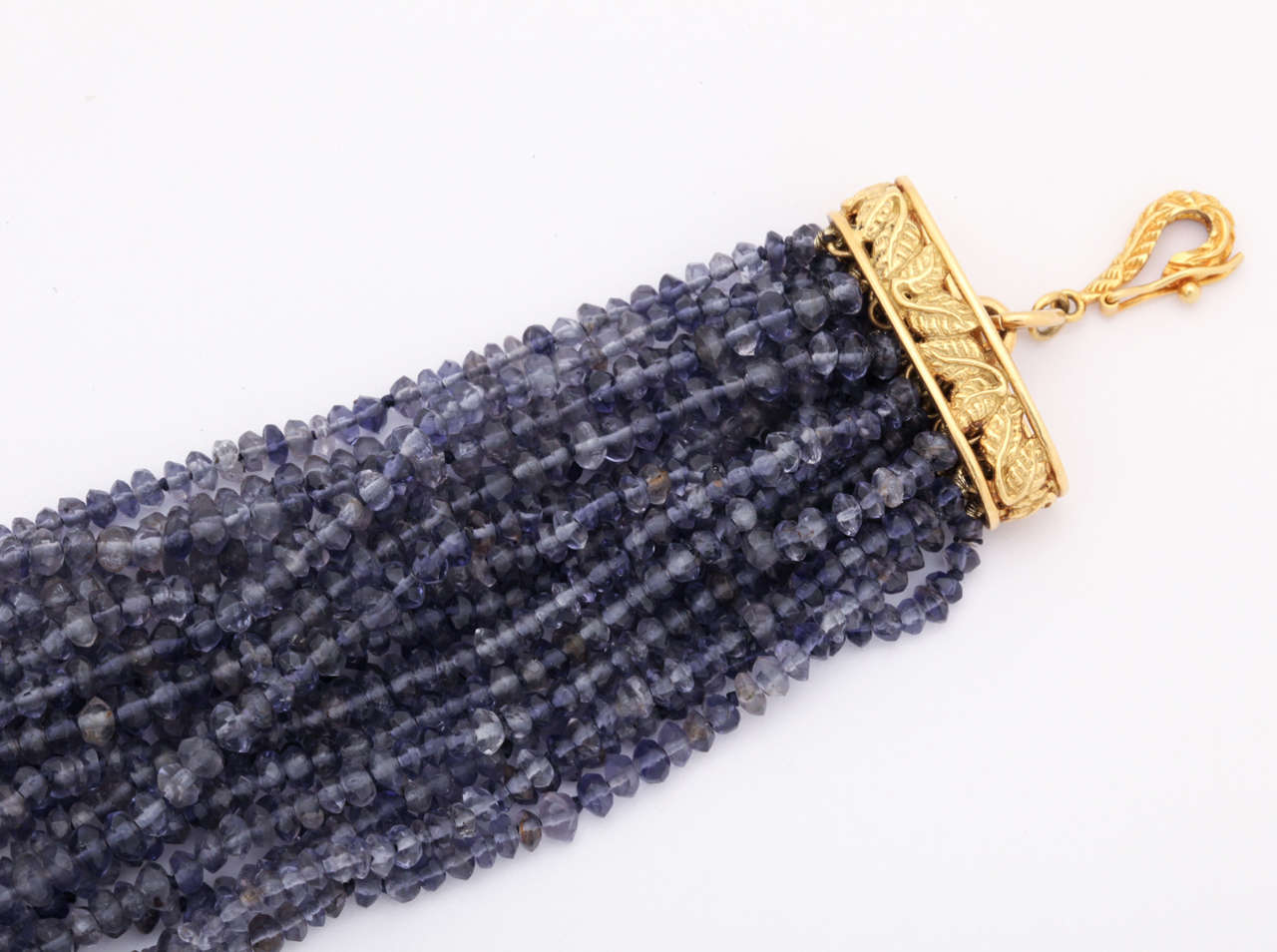 Women's Iolite Multistrand Gold Clasp Necklace