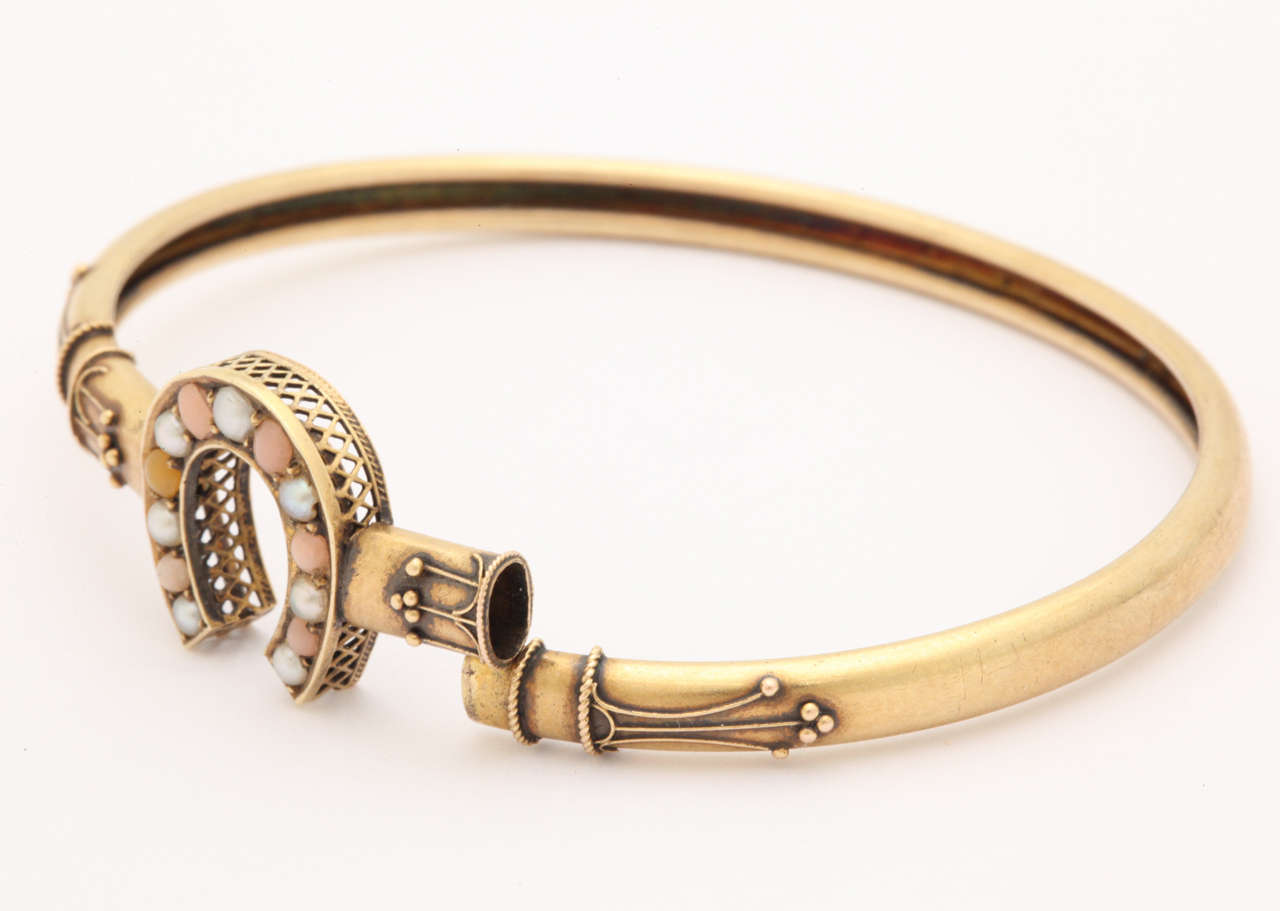 Victorian Gold Equestrian Horse Shoe Bracelet 2