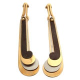 Gio Corolli “Musical Notes” 18K Gold and Steel Clip-Earrings