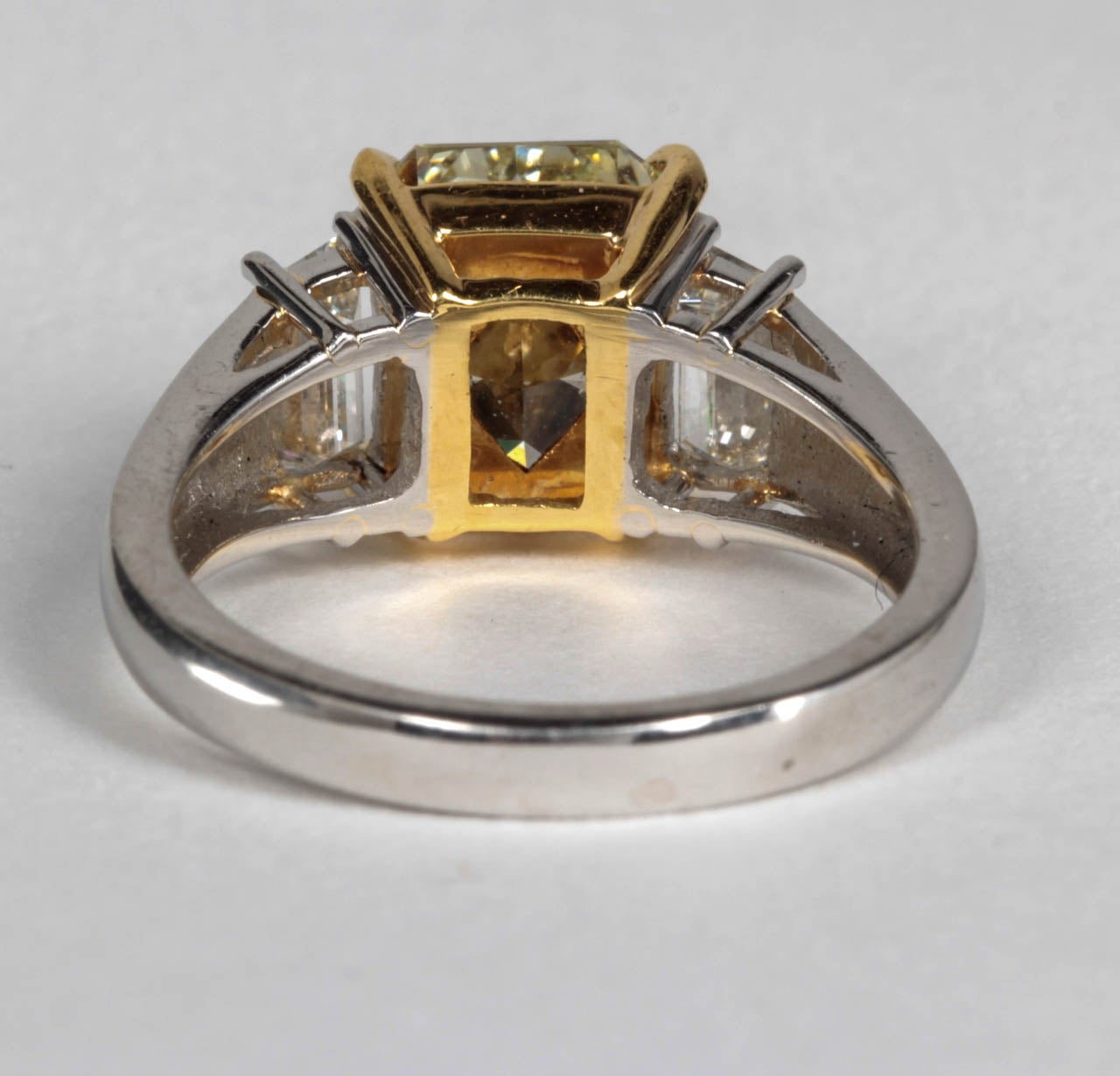 Women's Unique GIA Fancy Light Yellow Diamond Engagement Ring For Sale