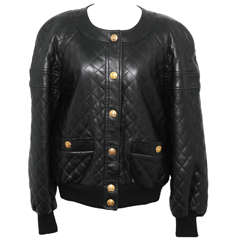 Retro Chanel Amazing Quilted Bomber Jacket Circa 1980