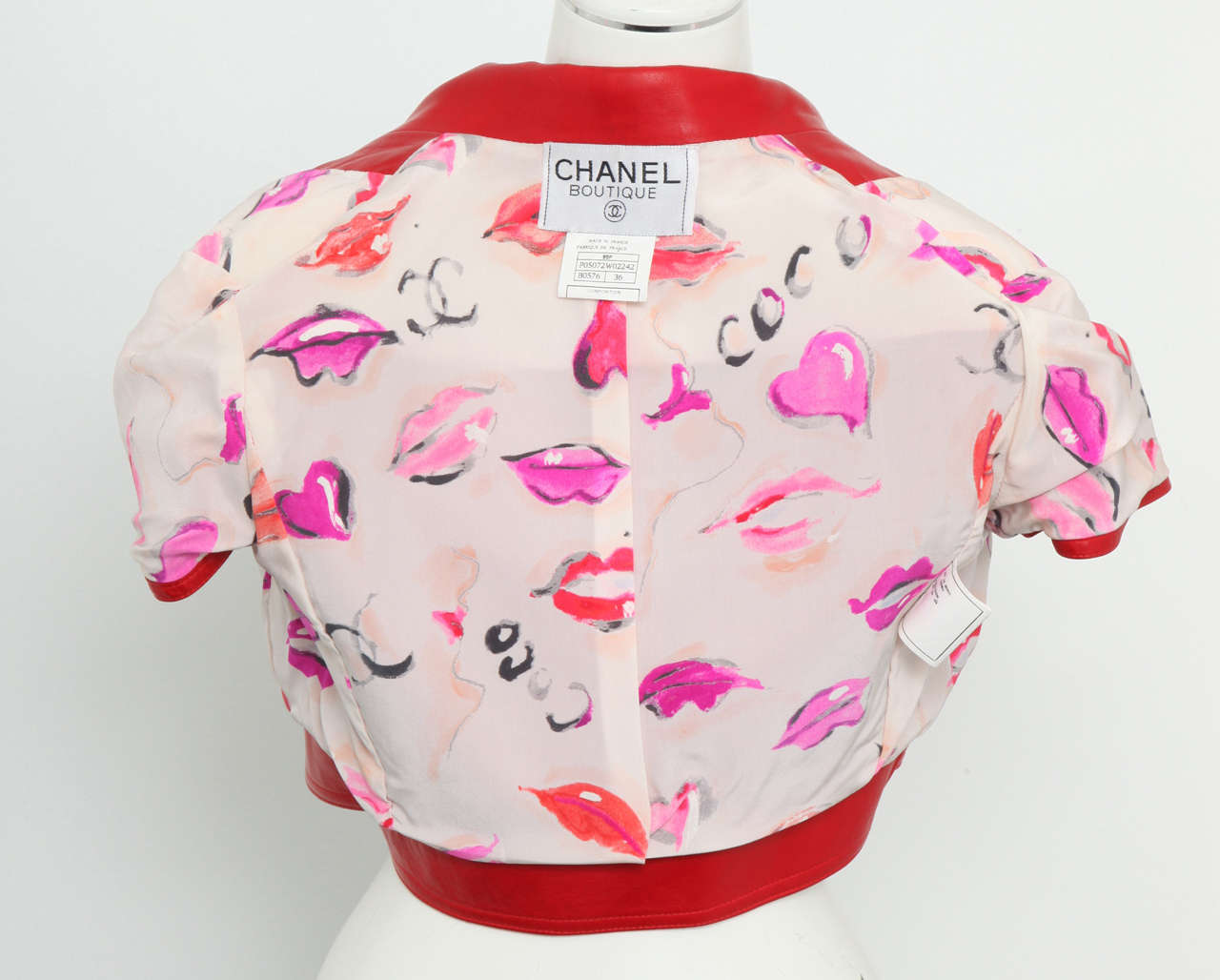 Chanel Rare Red Cropped Leather Jacket 1
