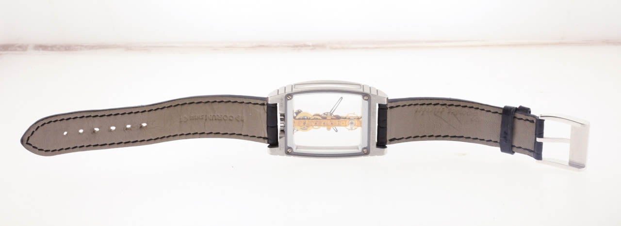 Men's Corum Platinum Golden Bridge Wristwatch
