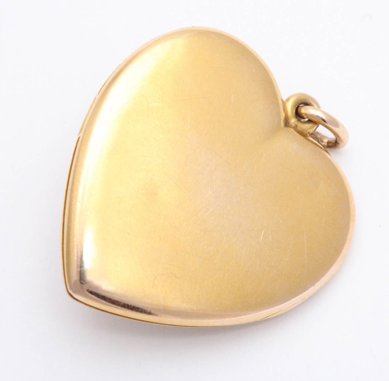ART NOUVEAU Citrine Diamond Gold Heart locket In Good Condition In New York, NY