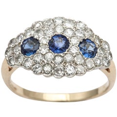 Vintage Edwardian Sapphire Diamond Dinner Ring