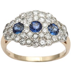 Edwardian Sapphire Diamond Dinner Ring