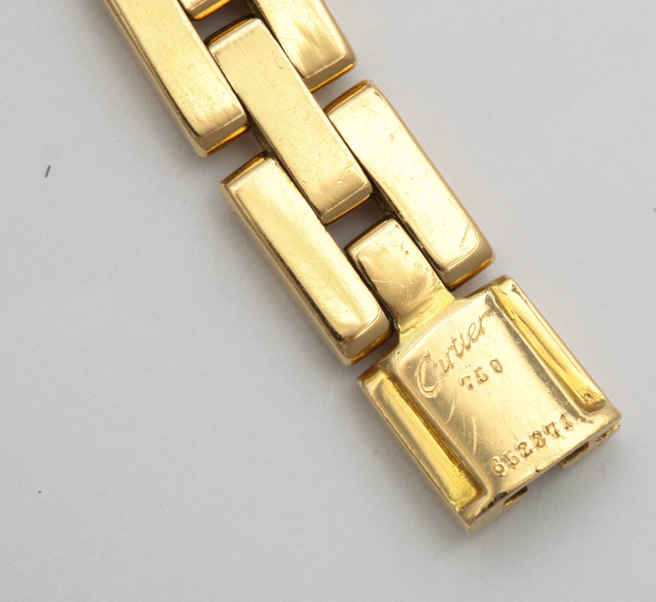 1980s CARTIER PARIS Diamond Gold Panther Link Bracelet at 1stdibs