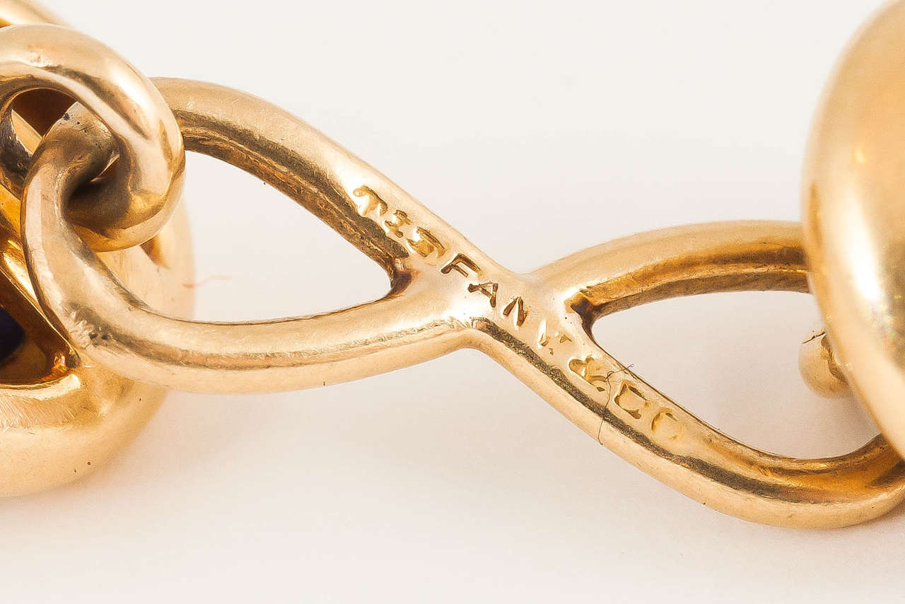 Men's Tiffany & Co. Cabochon Sapphire Gold Cufflinks