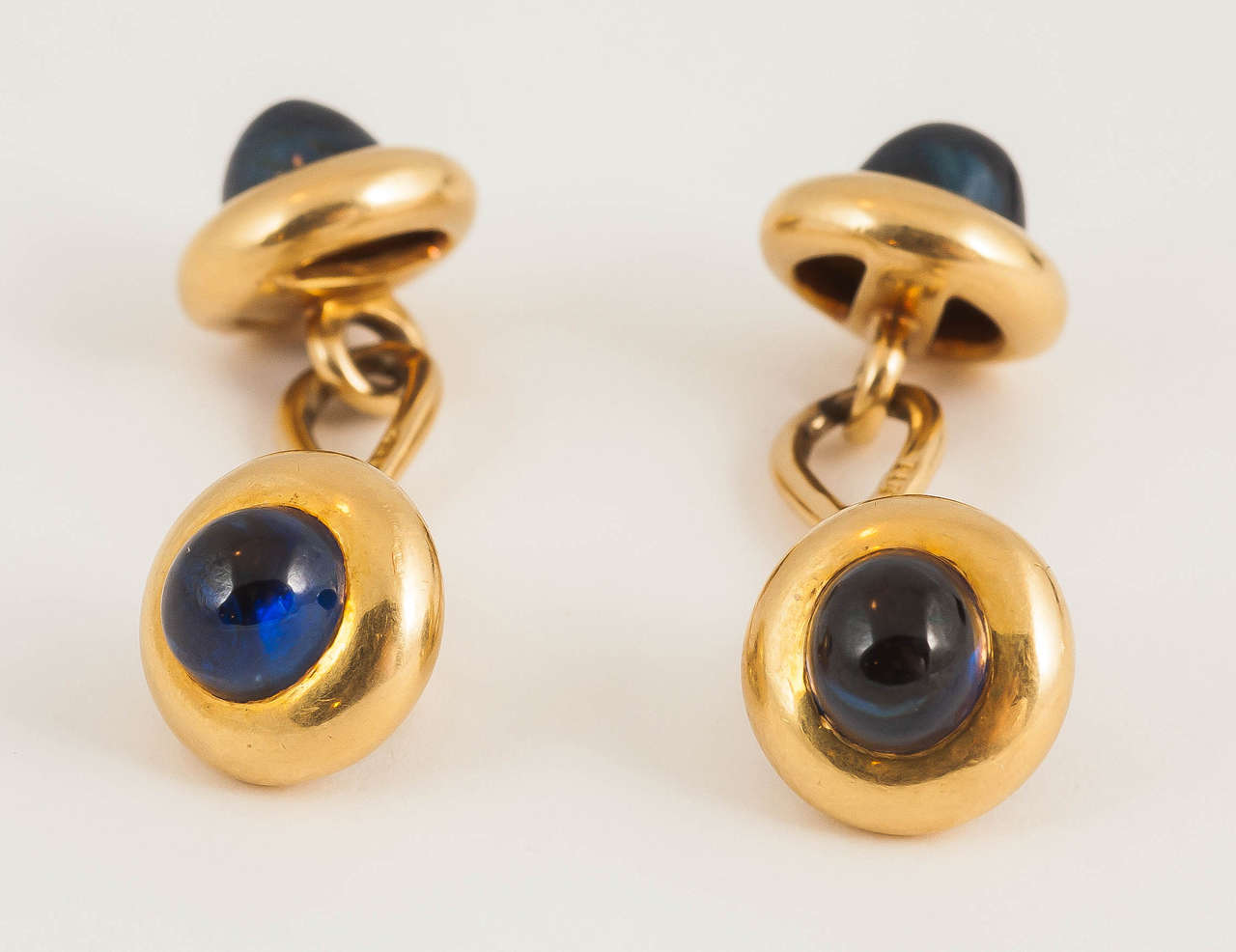 Tiffany & Co. Cabochon Sapphire Gold Cufflinks 1