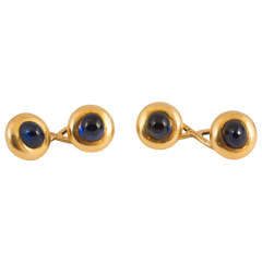 Tiffany & Co. Cabochon Sapphire Gold Cufflinks