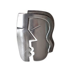 1940s Modernist Sterling Silver "Kiss" Pin by Rebajes 5