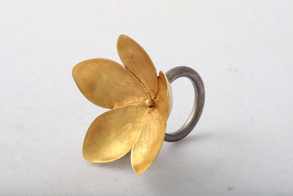 Gold Lotus Flower Ring