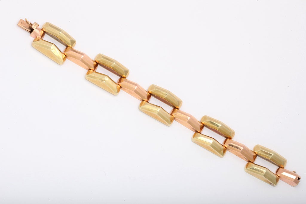 Women's RETRO TWO COLOR GOLD BRACELET For Sale