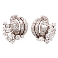 Magnificent Diamond Platinum Earrings