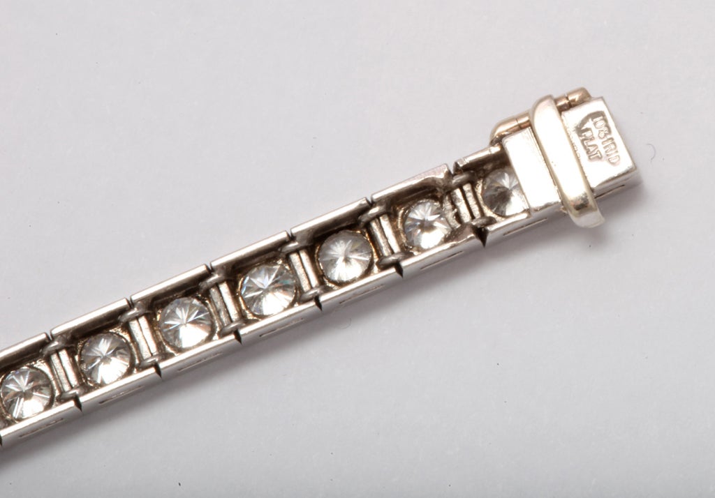 Diamond Platinum Block Bracelet For Sale 3