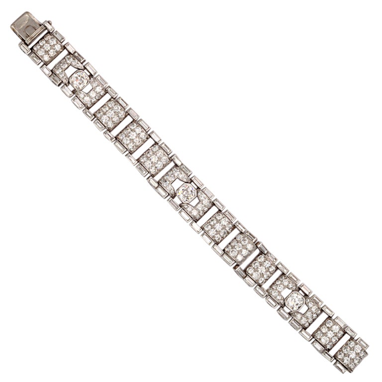 Diamond Machine Age Flexible Bracelet For Sale