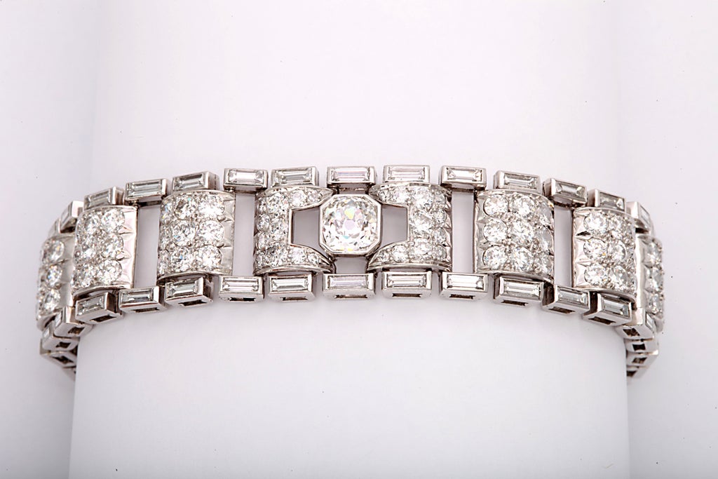 Diamond Machine Age Flexible Bracelet For Sale 1