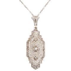 Art Deco 'Lighter than Air' Diamond Pendant 5