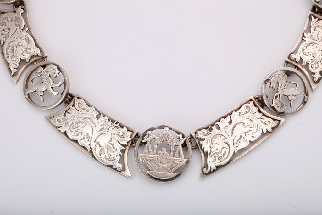 Women's Antique Silver Scottish Necklace