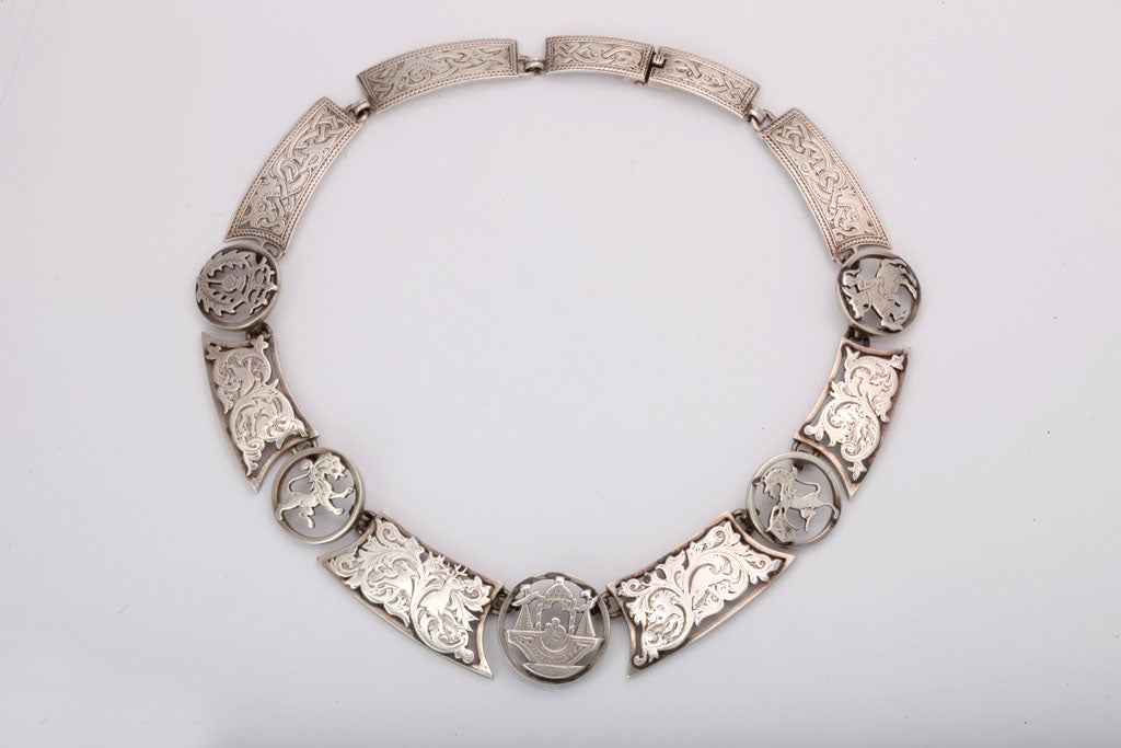 Antique Silver Scottish Necklace at 1stDibs