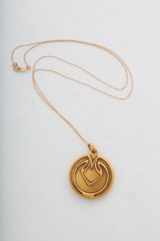 Art Nouveau, 14K gold locket (unmarked, but tested), American, Ca. 1895-1905; @1