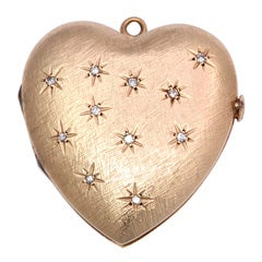 Vintage Gold Diamond Heart Locket