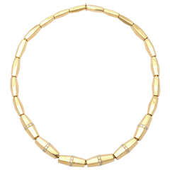 1960s Diamond Gold Segmented Necklace