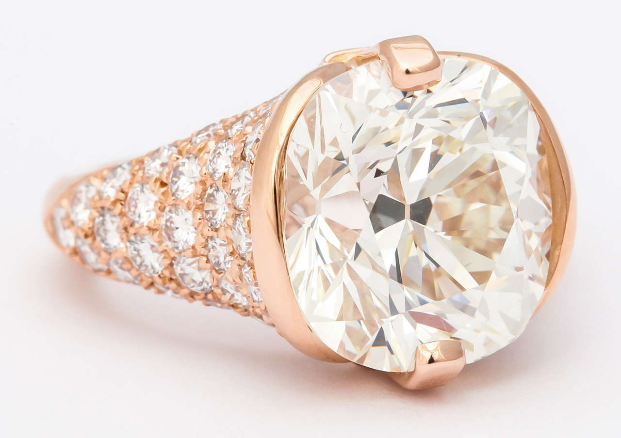 Modernist 9.03 carat Diamond Pave Ring