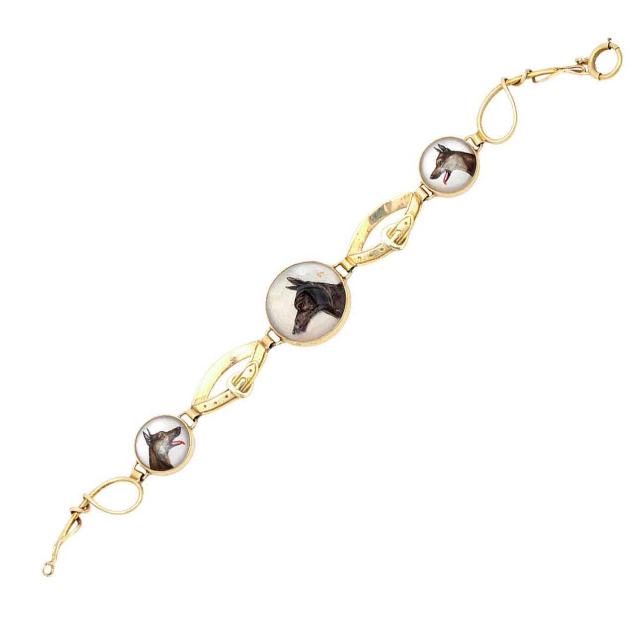 Hunting Dog Reverse Crystal Intaglio Bracelet