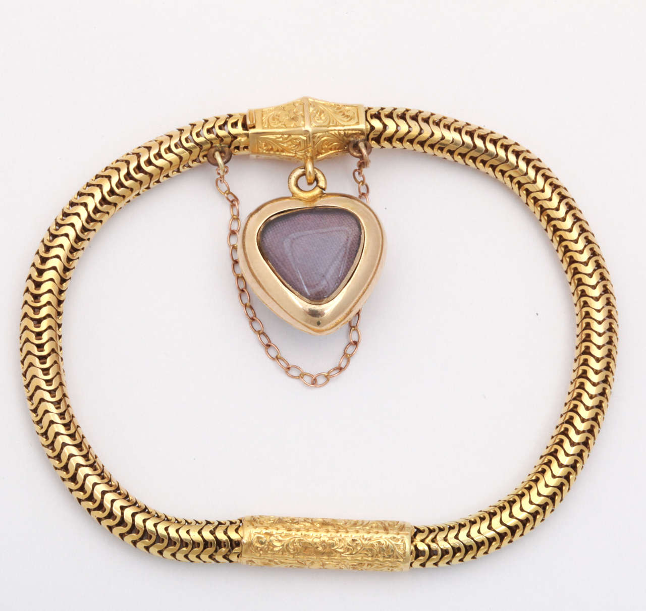 From The Heart: A Victorian Snake Chain Bracelet In Excellent Condition In Stamford, CT