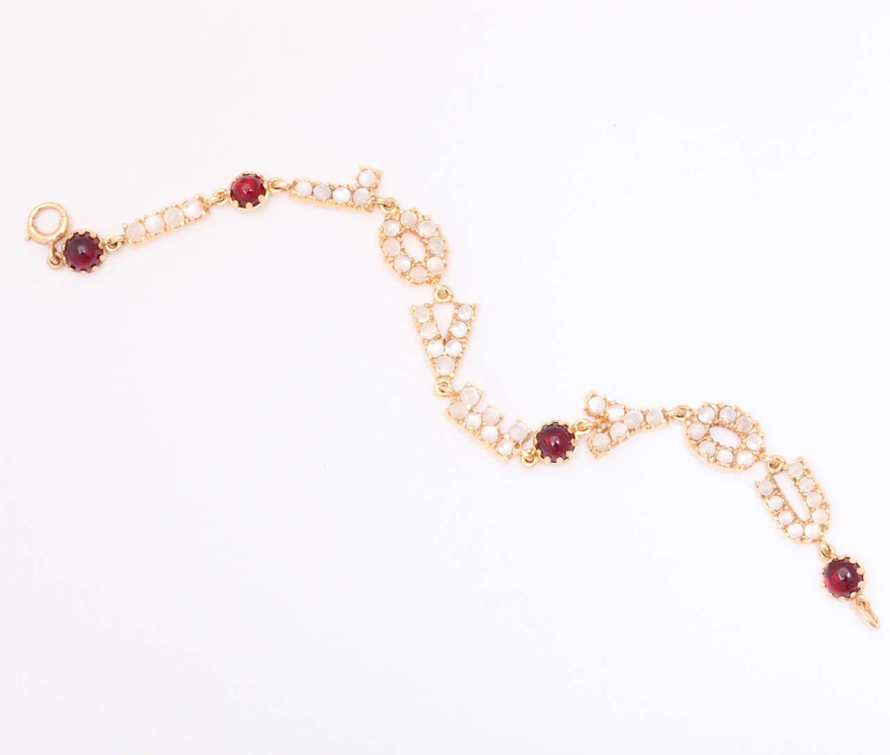 Love Bracelet in Ruby and Moonstone by Lucien Piccard In Excellent Condition In Stamford, CT