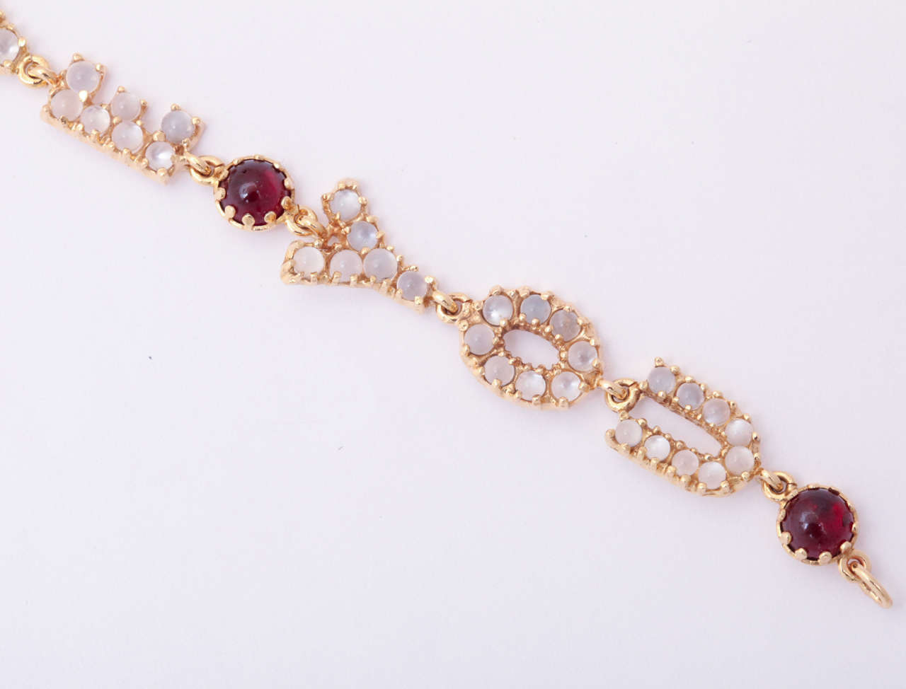 Women's Love Bracelet in Ruby and Moonstone by Lucien Piccard