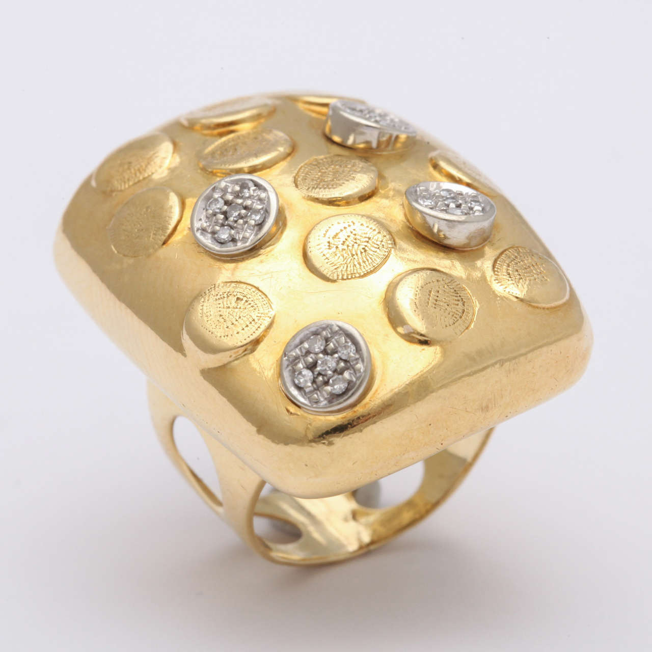 Women's Diamond Gold Circles Ring For Sale