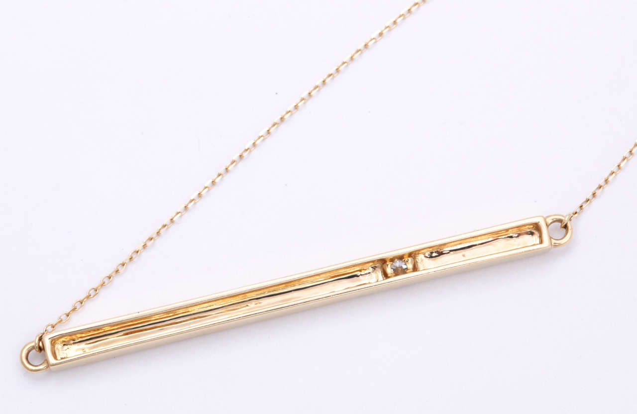 Diamond Gold Bar Necklace 1