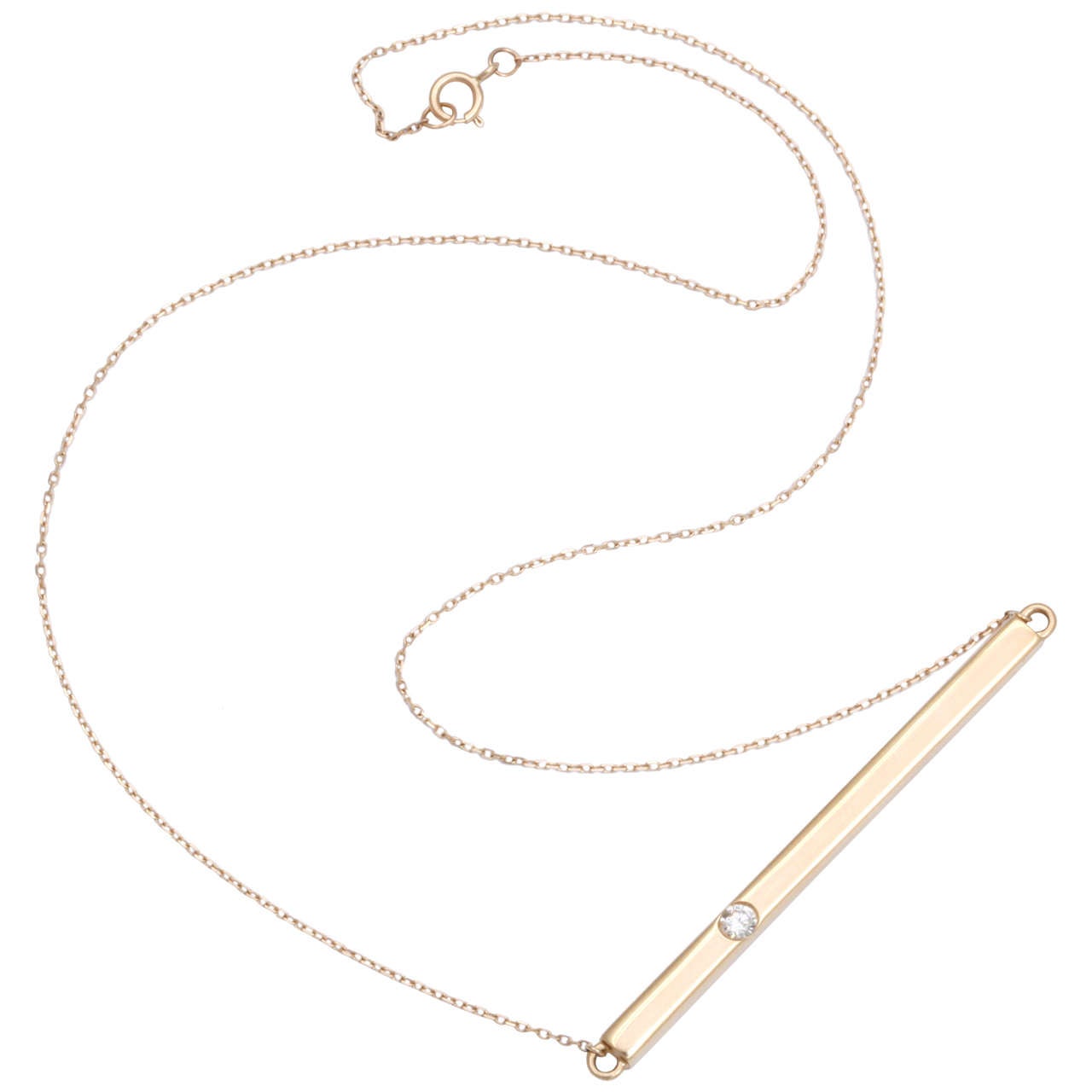 Diamond Gold Bar Necklace