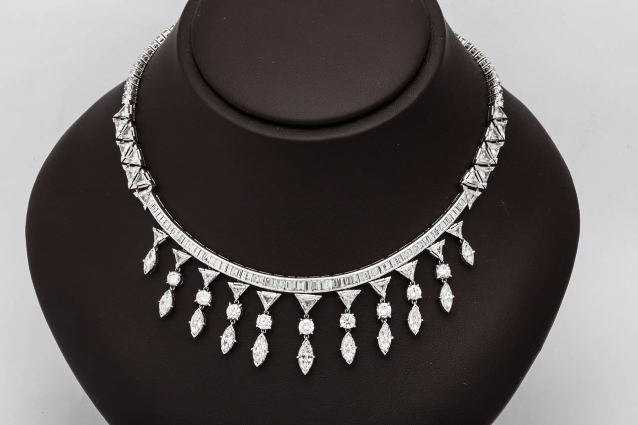 Art Deco 1950s Diamond Platinum Necklace