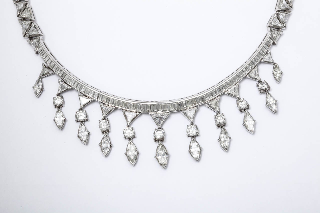 Women's 1950s Diamond Platinum Necklace