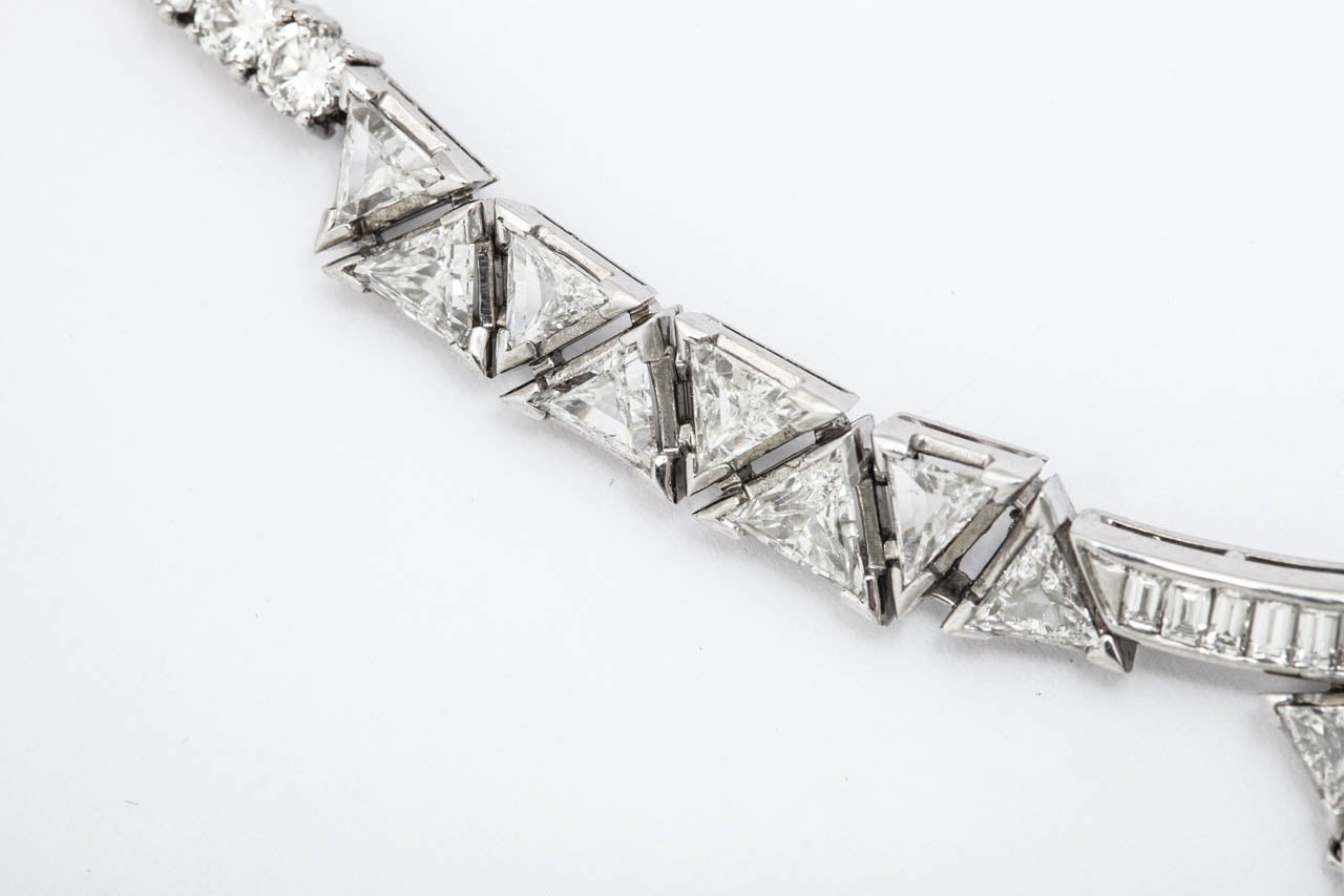 1950s Diamond Platinum Necklace 1