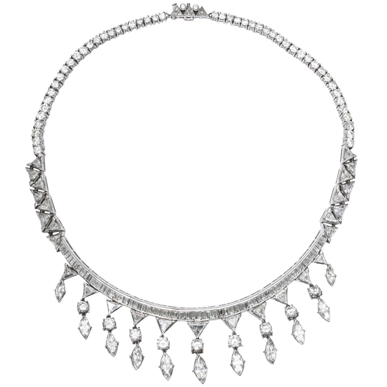 1950s Diamond Platinum Necklace