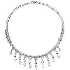 1950s Diamond Platinum Necklace