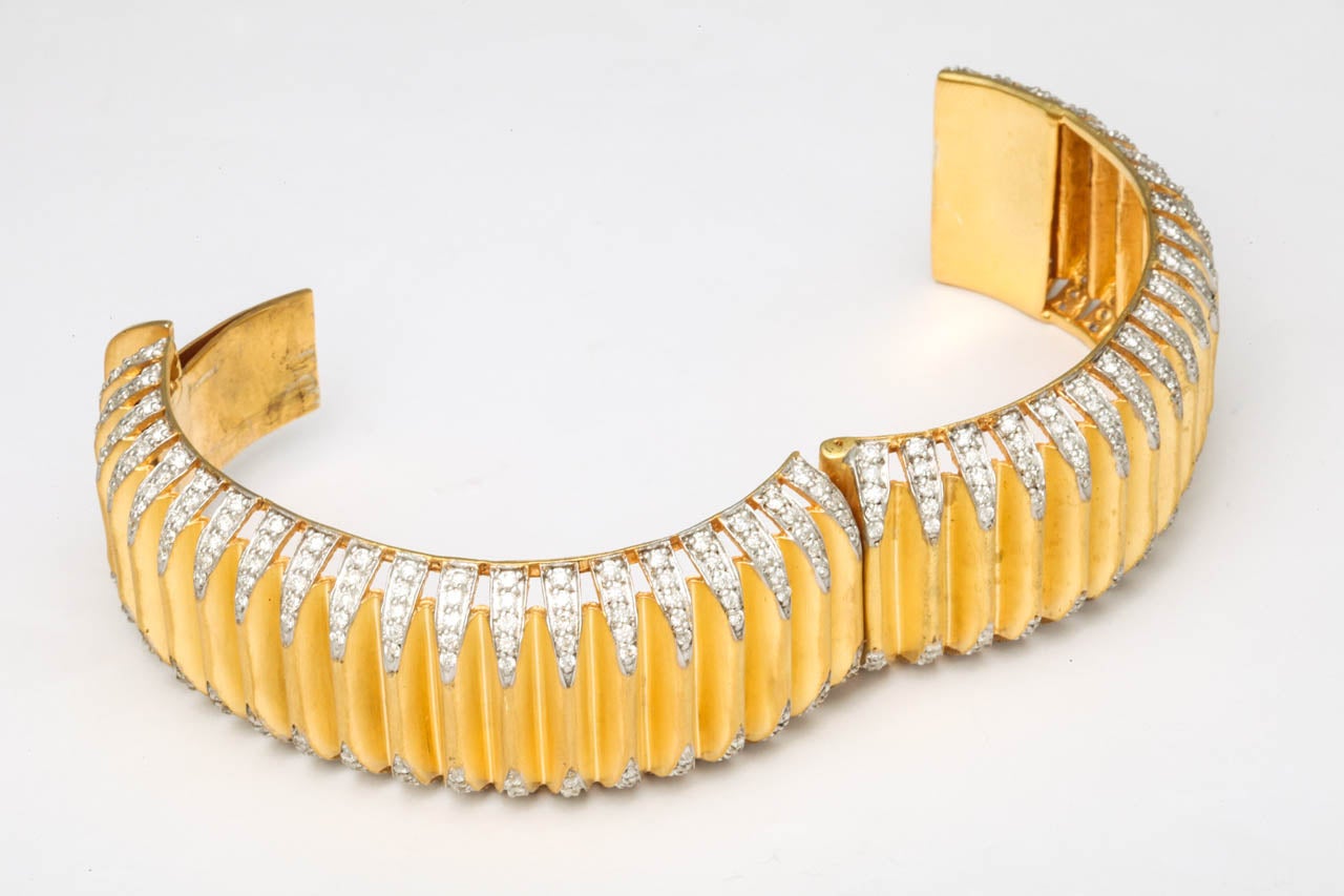 Vermeil Diamond Bangle 9.25cts In Excellent Condition In New York, NY